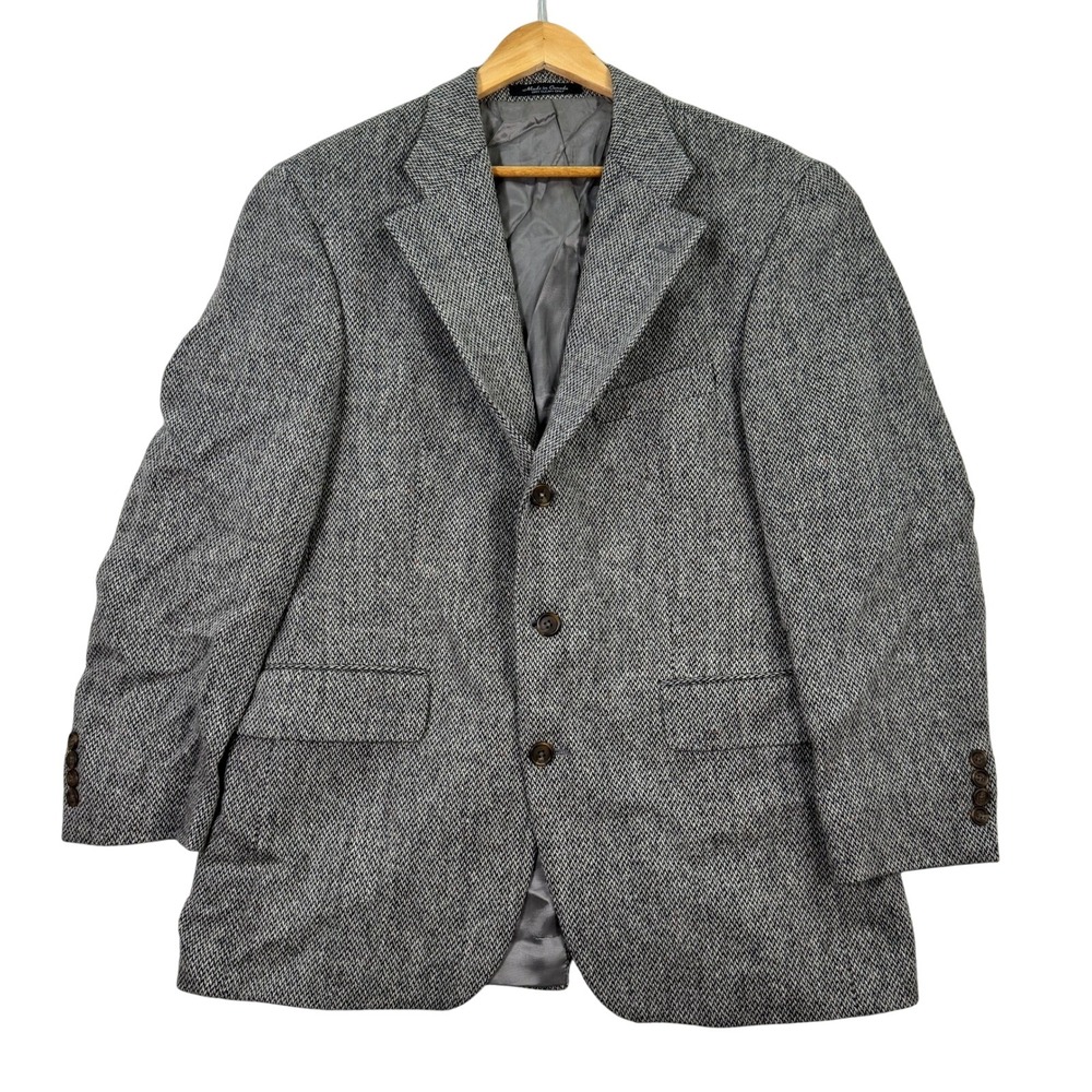 Vintage Chaps Ralph Lauren Mens 40R Slim Fit Tweed Blazer Wool Herringbone EUC